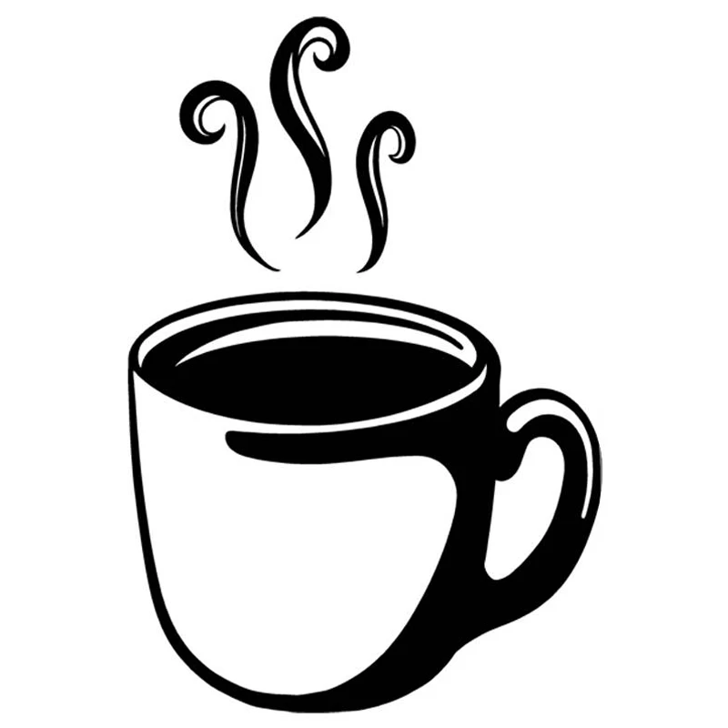 9.8cm*14.4cm Coffee Cup Car Sticker Vinyl Car Accessories Decal Black