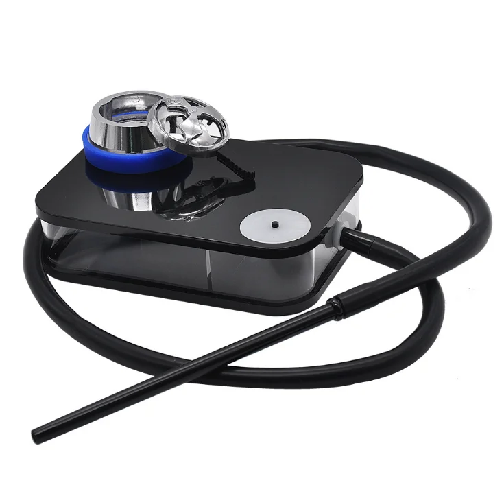 

Acrylic Hookah Shisha Black Narguile Nargile Smoking Water Pipe With LED Light Square Box
