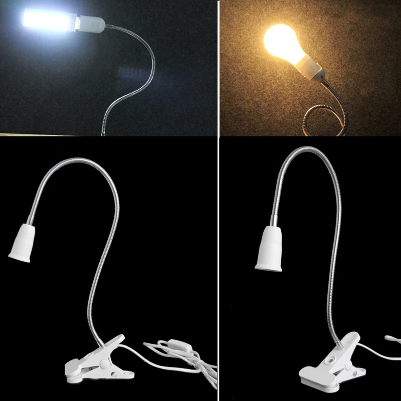 

E27 50cm AC 85-265V Flexible Clip on Switch LED Lamp Holder Socket Power Cable