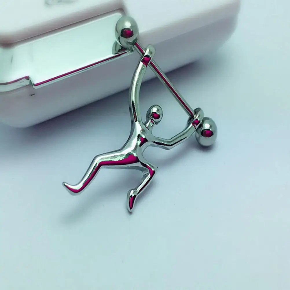 Wholesales 1Pc Human Sport Shield Nipple Bar Ring Body Jewelry Nipple Piercing Body Jewelry