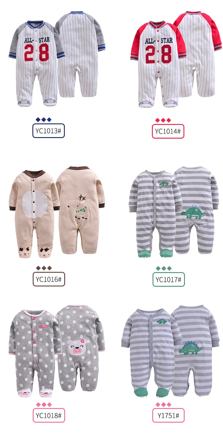 Детские комбинезоны, хлопковые боди, Длинные пижамы, комбинезон, 1 предмет, цельнокроеная одежда для малышей