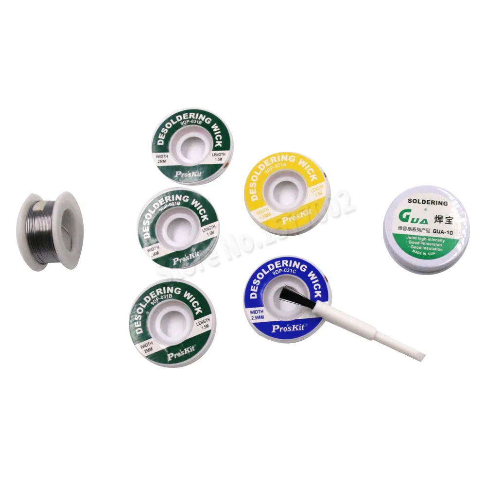 

5 pcs/lot The Best BGA Desoldering wick Braid 50g Solder Wire with Flux paste Soldering paste and Small brush free shipping