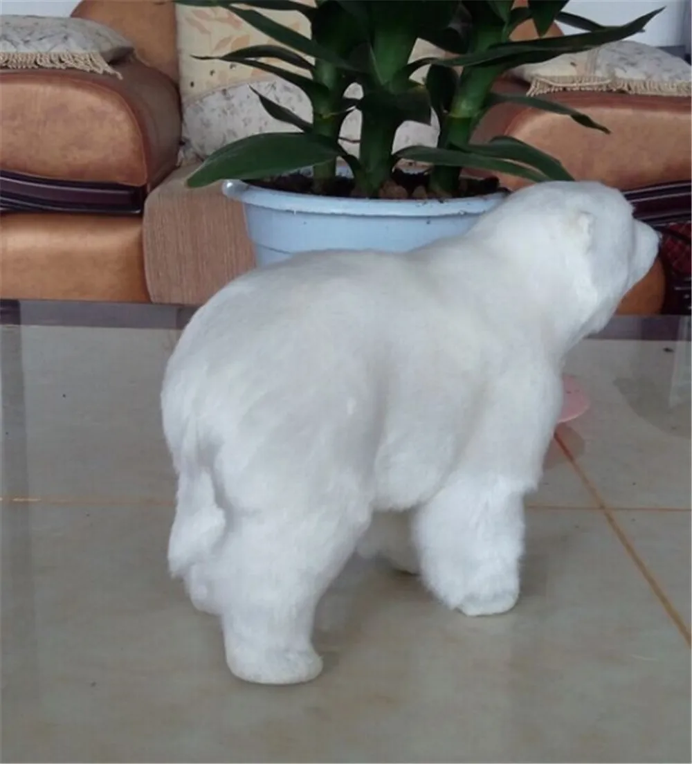 Fancytrader Big Cute Simulation Polar Bear Toys Handicraft Lovely Realistic White Polar Bear Doll Gift Decoration 31x18cm4