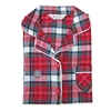 Sexy rouge plaid 100% coton pyjamas ensembles femmes automne grande taille femme à manches longues pyjamas femmes homewear vêtements de nuit ► Photo 1/6