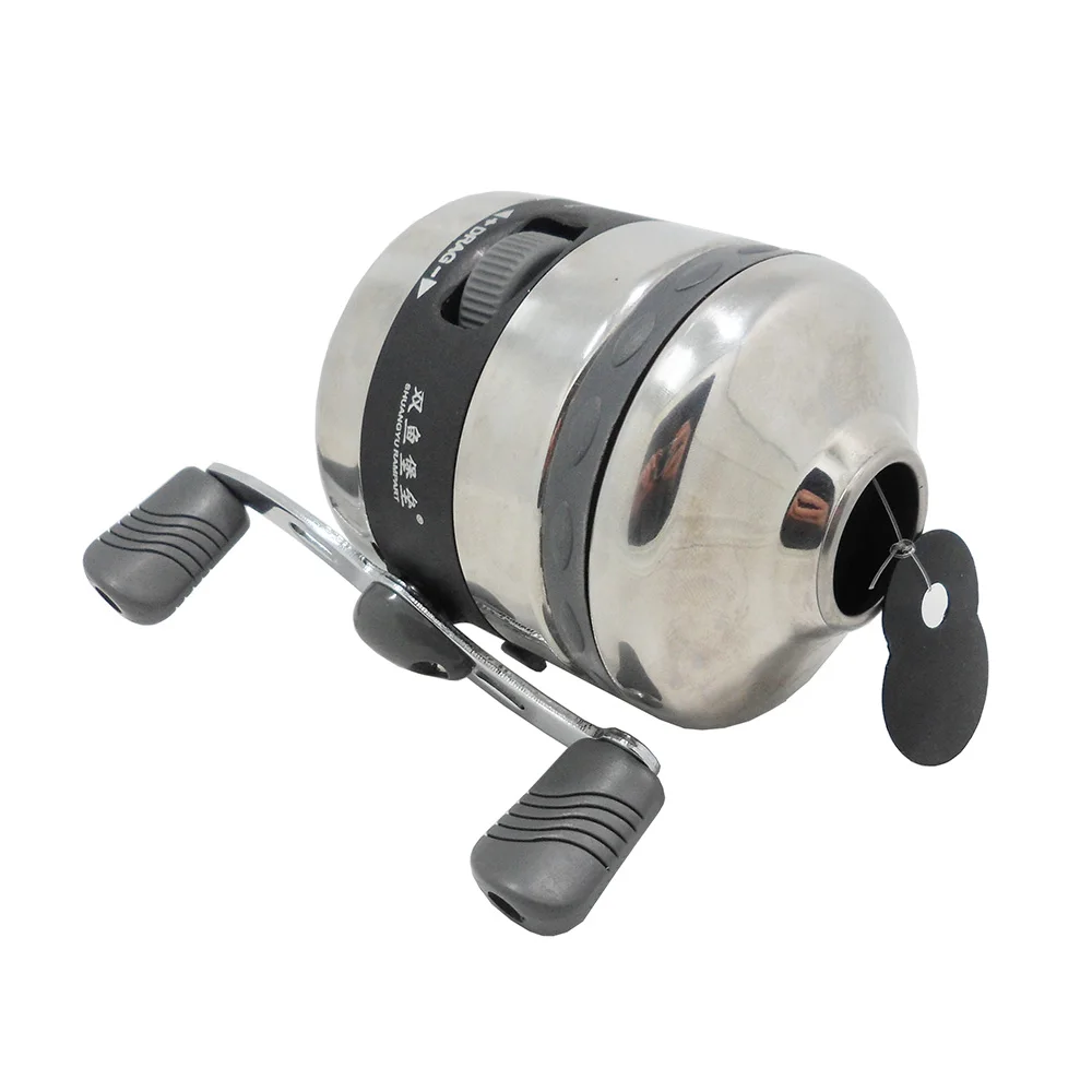 Surwolf B40 Spincast Bowfishing Reel - Stainless Steel With Reversible Handle For Bow Fishing