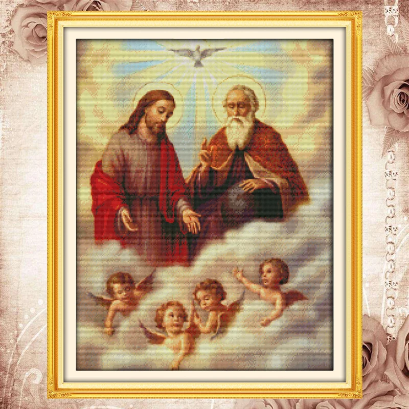 Набор для вышивки крестиком Joy Sunday с Иисусом cherubs DMC 14CT11CT хлопковая ткань