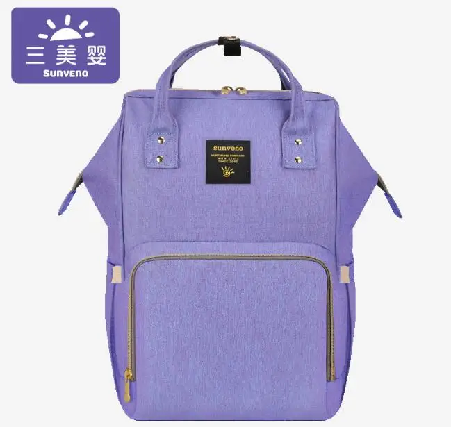 Sunveno модная сумка для подгузников для мам, брендовая Большая вместительная детская сумка, рюкзак для путешествий, дизайнерская сумка для ухода за ребенком - Цвет: blue purple