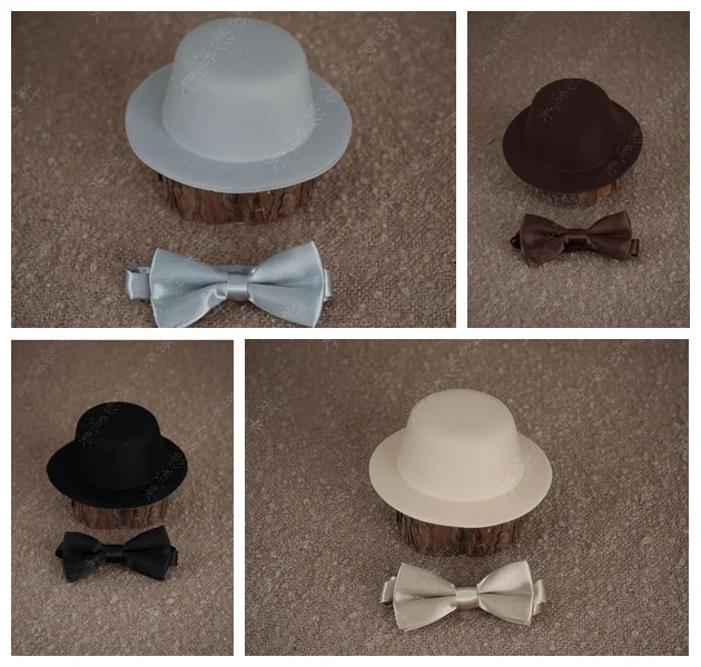Newborn baby photography props hat bow tie photo props accessories multi - color baby love cap