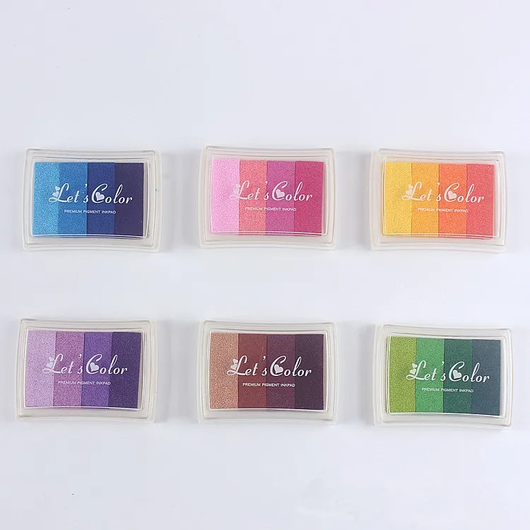 

6 Color DIY Scrapbooking Craft Cushion Colorful Ink Inkpad Seal Sealing Decoration Vintage Wedding Seal Painting