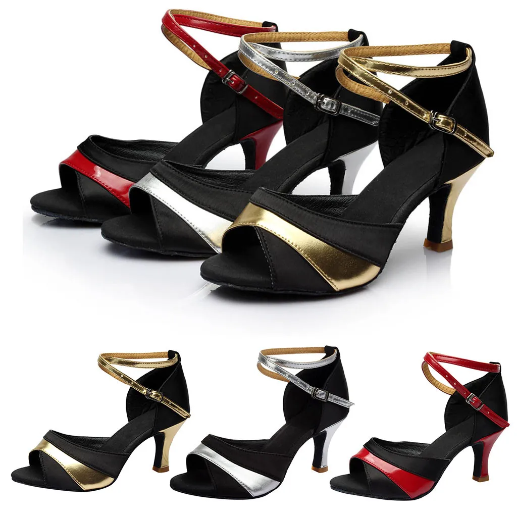 

Women Ladies Dancing Rumba Waltz Prom Ballroom Latin Ballet Dance Singles Shoes shoes woman sandals women rhinestones