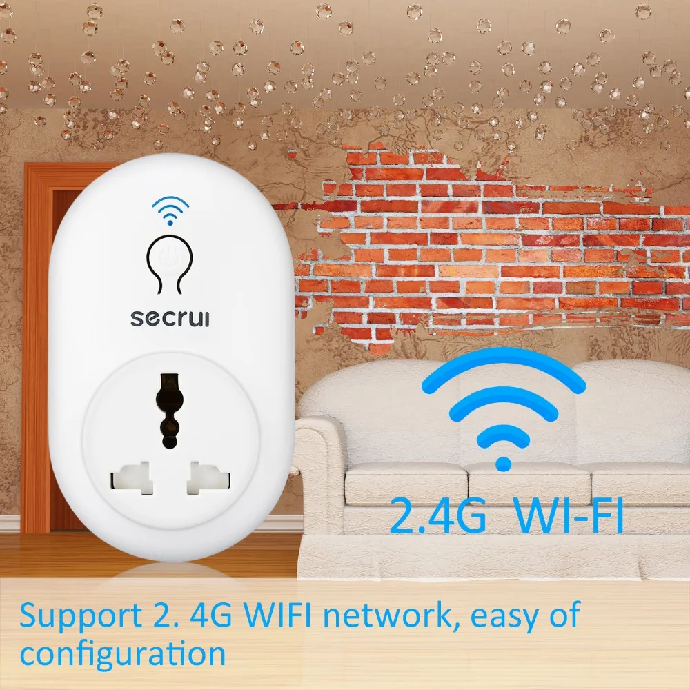 

Original Secrui S72 Smart Socket Plug WiFi Wireless Remote Socket Adaptor Power on and off with phone US EU UK Plug