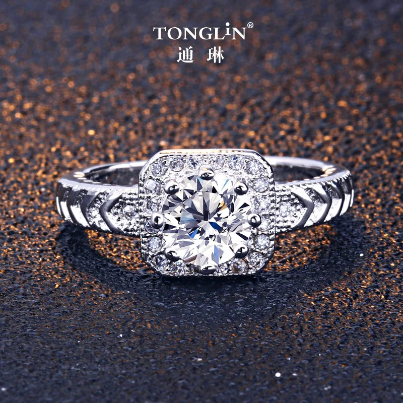 luxury brand personalized 925 silver zircon ring,925 silver female ring engagement ring woman,dames ringen for valentine's day.