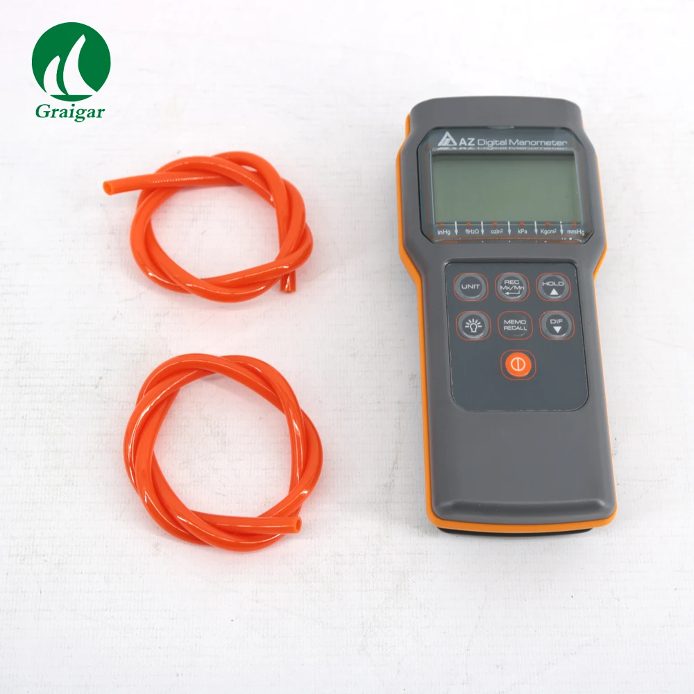 

Pressure Differential Meter Pressure Gauge AZ82062 Hold function, Maximum / Minimum, Low battery indicator