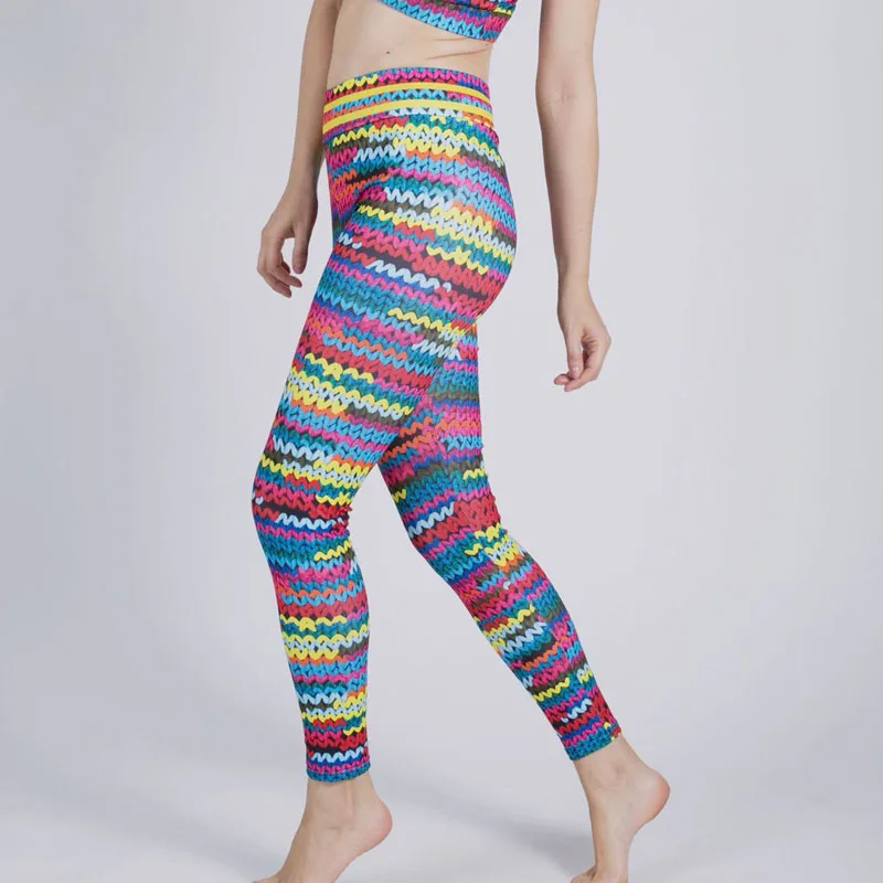 YSDNCHI Модные трикотажные Пряжа печати Лоскутные женские леггинсы для фитнеса одежда Спортивные Леггинсы, женские брюки женские - Цвет: K292 Colorful