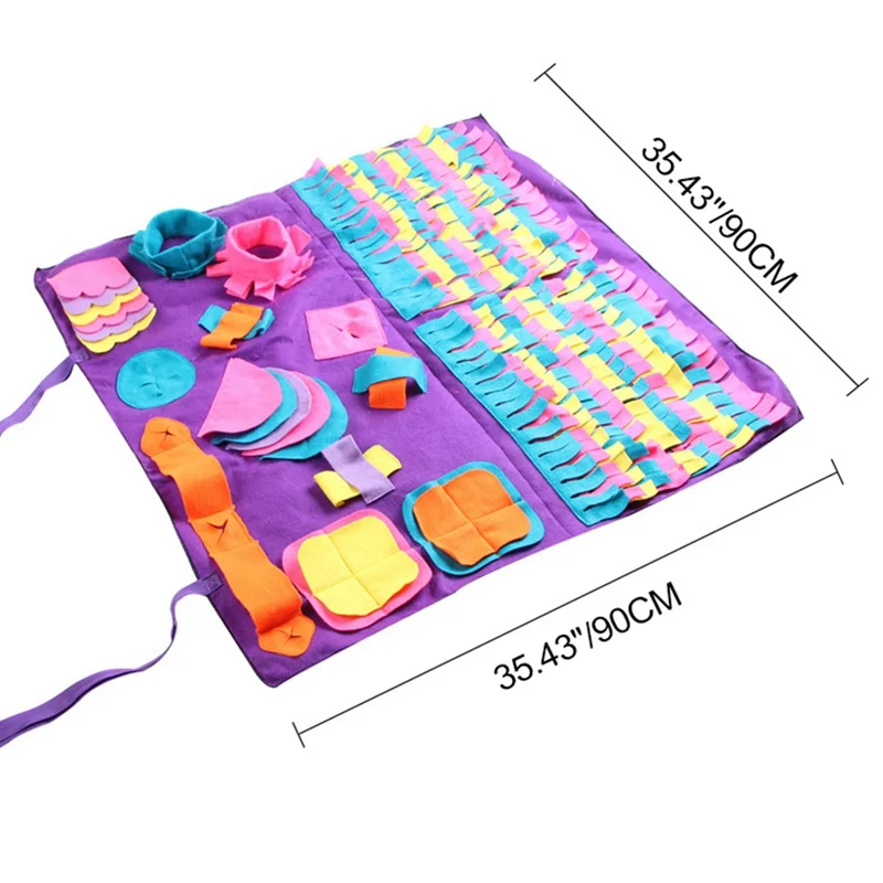 Нюхательный коврик для собак, щенков, кошек, домашних питомцев, Тренировочный Коврик для щенков, тренировочное одеяло, съемные флисовые подушечки - Цвет: 90x90