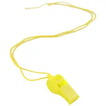TOP!-10pcs Plastic Multicolor Referee Whistle Yellow
