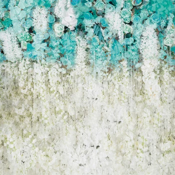 

Blue White Flowers Wall Photography Background Birthday Party Baby Shower Decor Banner Wedding Floral Backdrop Photo Vinyl