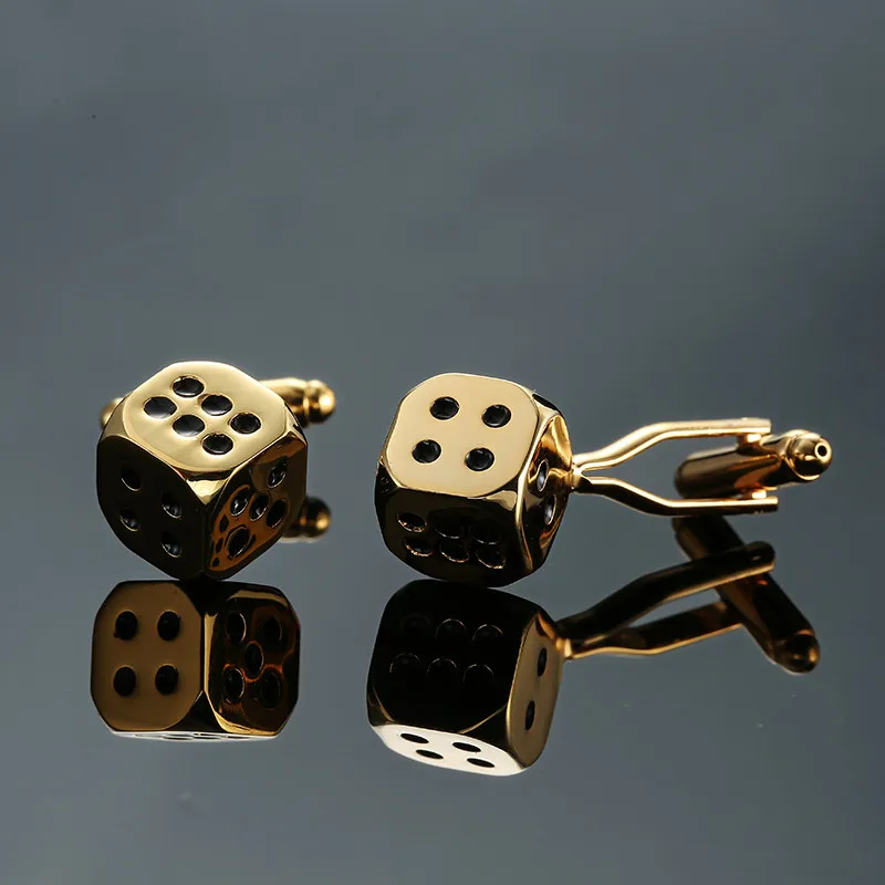 Высококачественная Мужская французская рубашка запонки ювелирные изделия роскошный дизайн покерные кости камера стандартное перо золотой красный черный синяя запонка звенья - Окраска металла: 22