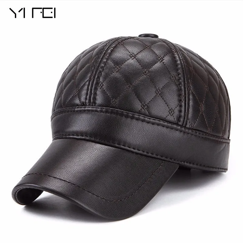 YIFEI защита для ушей Snapback шапка для женщин Высококачественная зимняя шапка для мужчин однотонная Русская Шапка теплая зимняя кожаная меховая бейсболка