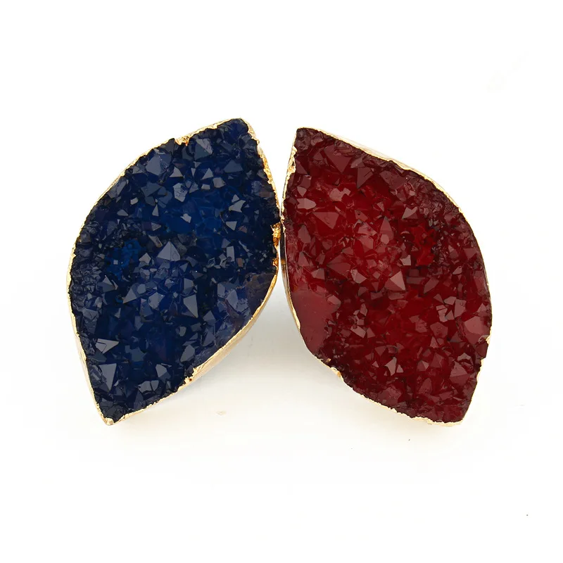 

Boho European Bohemian Blue Red Resin Ring For Women Men Charm Jewelry Statement Big Wide Ring Jewelry Party Rhombic Rings Joyas