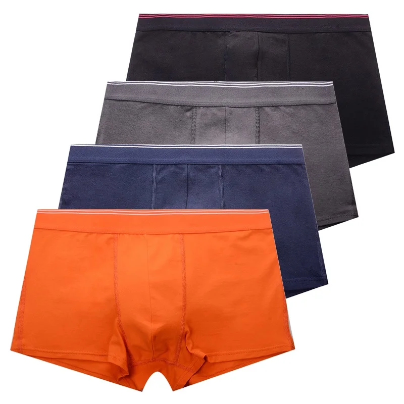 

4pcs/lot Boxers Men Boxershort Cotton Soft Comfortable Cueca Solid Mens Underwear for Men Pugilistas Homens 4M03