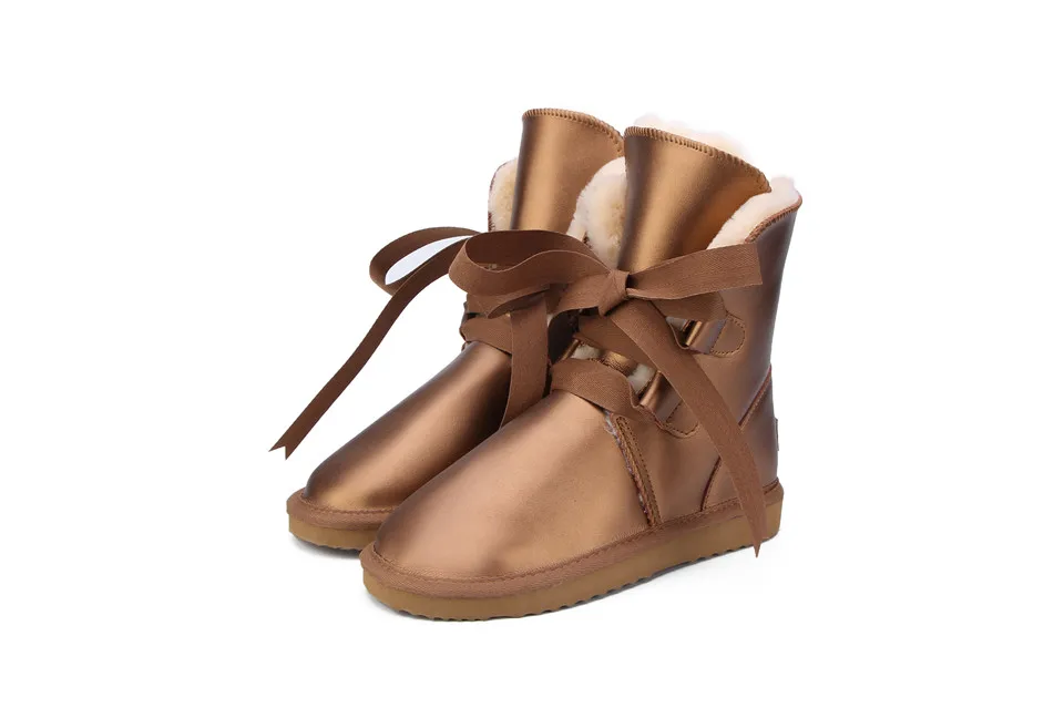 MBR FORCE/женские зимние ботинки высокого качества в австралийском стиле; водонепроницаемые ботинки из натуральной кожи; зимние ботинки на меху; теплые толстые женские ботинки