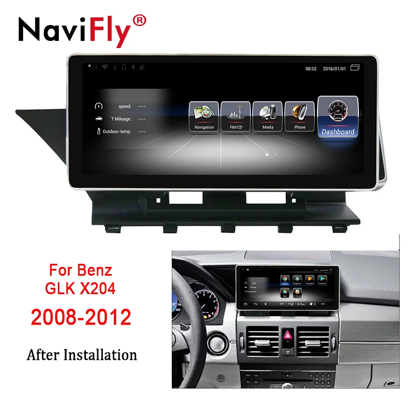 Best NaviFly 10.25 inch 3+32 Android 7.1 Car GPS navigation multimedia player for Mercedes Benz GLK X204 2008-2012 WIFI BT 4G LTE 0