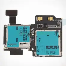 Original SIM and SD Card Rear Contact Memory Card reader,Sim Card Socket Sim Reader For Samsung S4 SIV GT-I9505