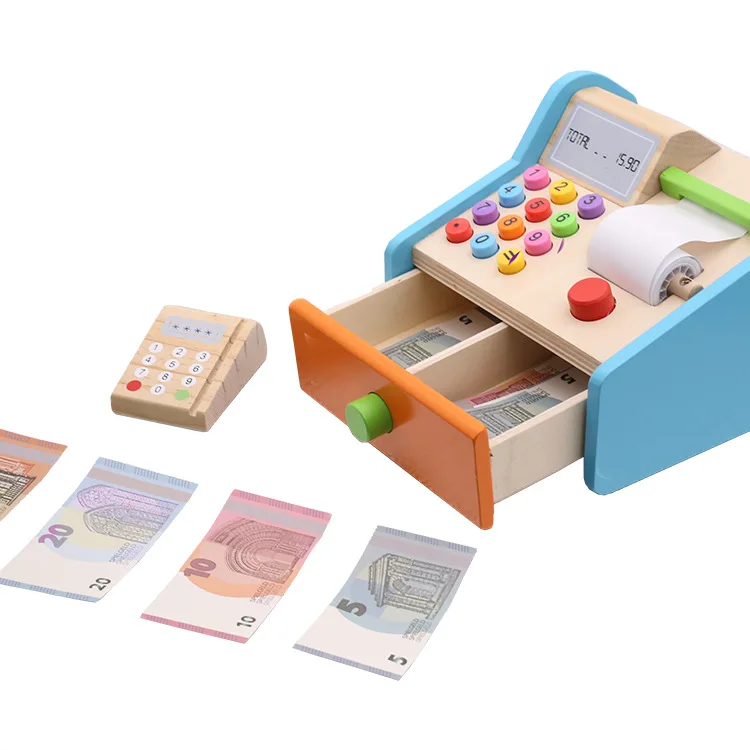 Деревянная игрушка игровой дом игрушки для покупок забавные дети кассовый
