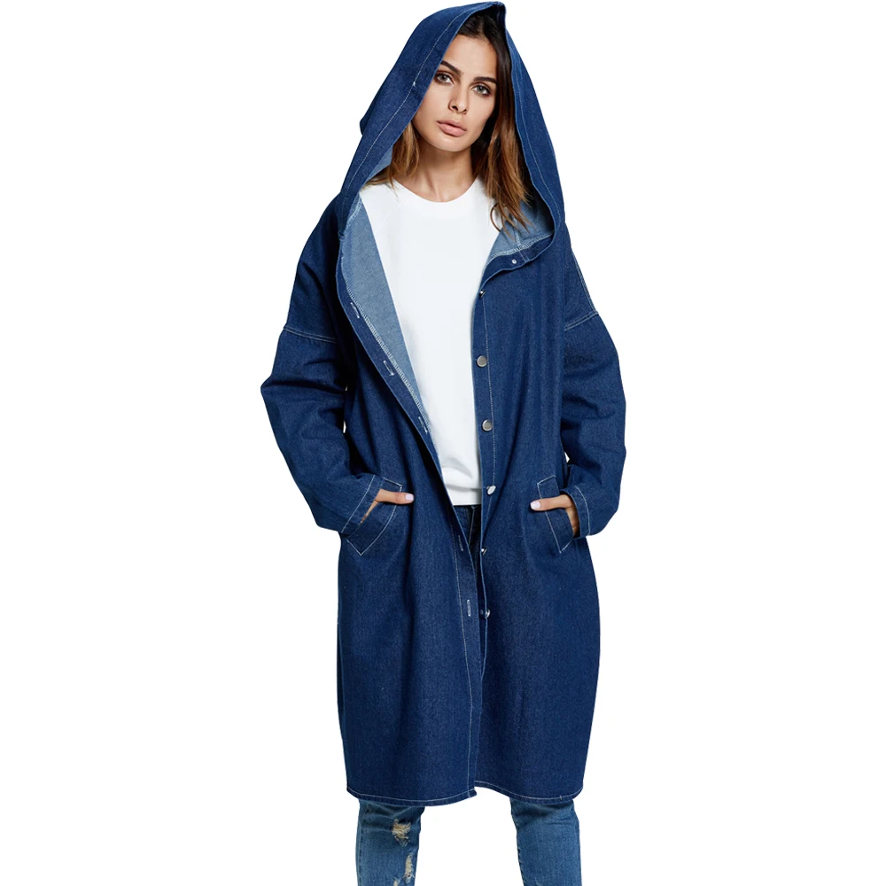 

Belva 2017 New Winter Maternity Clothes Large Size Women Long Denim Jeans Jackets Loose Hooded Coats for Pregnant Women 772