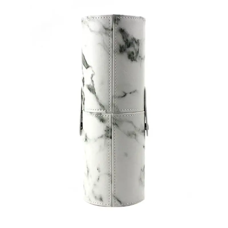 

Makeup Brushes Holder Large Capacity Traveling Marble Brush Case Organizer Cosmetic Cup Cylinder Storage Box Bag Vegan Leather