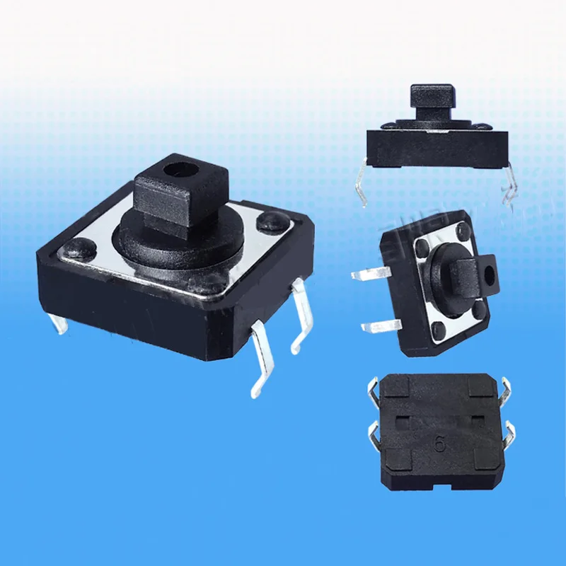 100pcs/lot 4 pins Square head 12*12*7.3mm Push Button Switch Tact