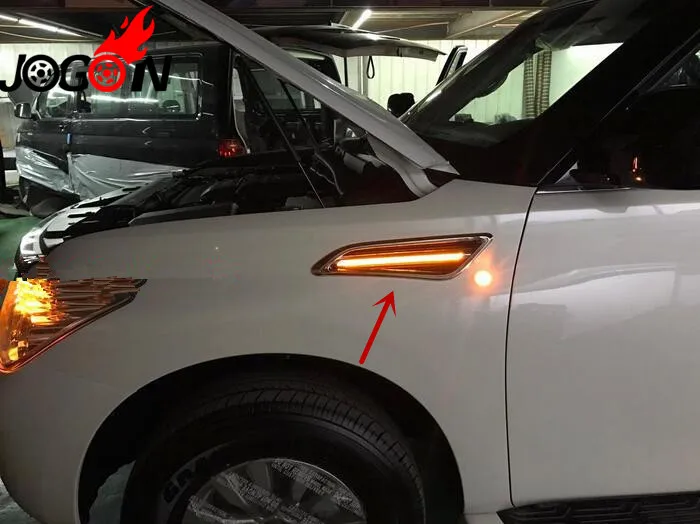 

2pcs Accessories LED Fender Side Marker Light Turn signal light lamp For NISSAN PATROL Y62 2011-2017 Car styling