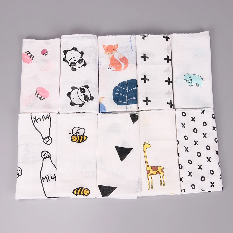 Платок детский с изображениями героев мультфильмов 10 шт.|handkerchief cotton|cotton
