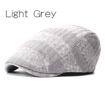 Brand Fashion Vintage Striped Autumn Winter Sun Hats for Men Women High Quality Casual Cotton Women Beret Caps Newsboy Flat Hat - Цвет: Light Grey