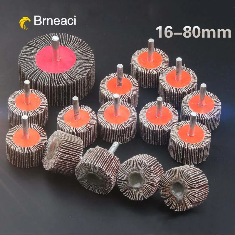 

Brneaci Blinds Daibing Impeller Grinding Sandpaper Flap Wheel Head 6mm Shank Mandrel for Rotary Mini Drill Polishing Tools