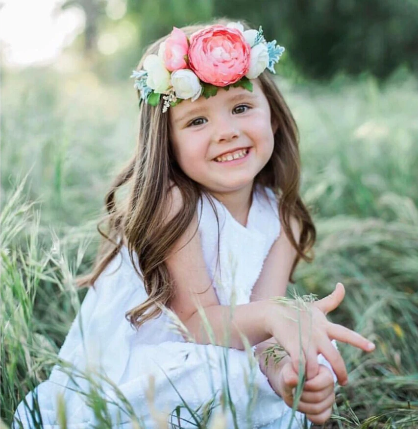 

Fashion flower Crown headband Kids Party Flower hairband Floral garlands with nylon headband hair accessories