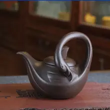 Исинский чайник причудливый стильный гусиный горшок 160cc Фиолетовый Глиняный Чайник Китайский Пуэр Улун чайный горшок фиолетовый песок чайный чайник onsale