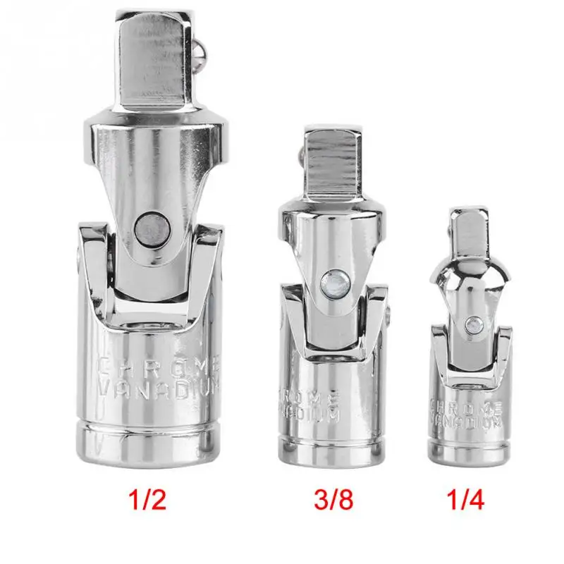 Universal Joint Set Ratchet Angle Extension Bar Socket Adapter 1/4" 3/8