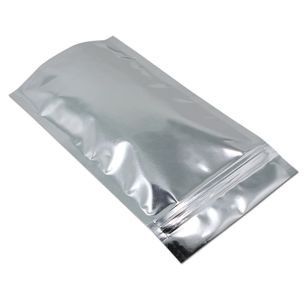 50Pcs 12*20cm Retail Self Sealable Zip Lock Bags Pouches Doypack Sugar Coffee Beans Storage Bag for Kitchen Favor Moistureproof