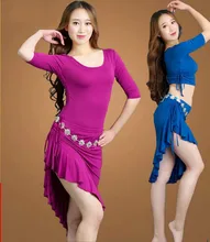 Sexy Women Soft Belly Dance Costume Oriental Dancing Training Clothing Top+Skirt Suit for Womens Girls belly dance wear DW005