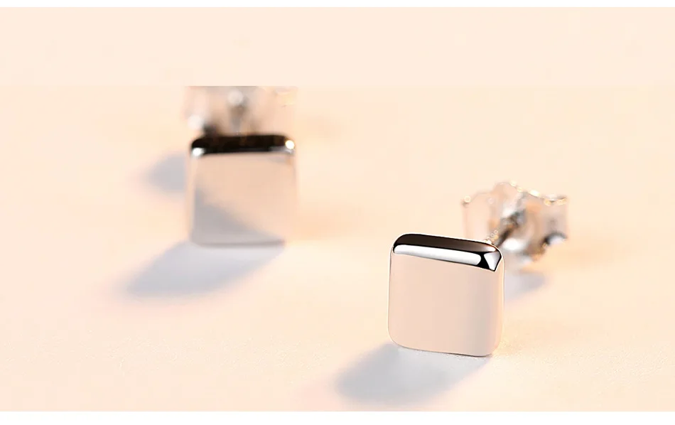 

S925 sterling silver earring geometric earrings square wild simple earrings GCF02