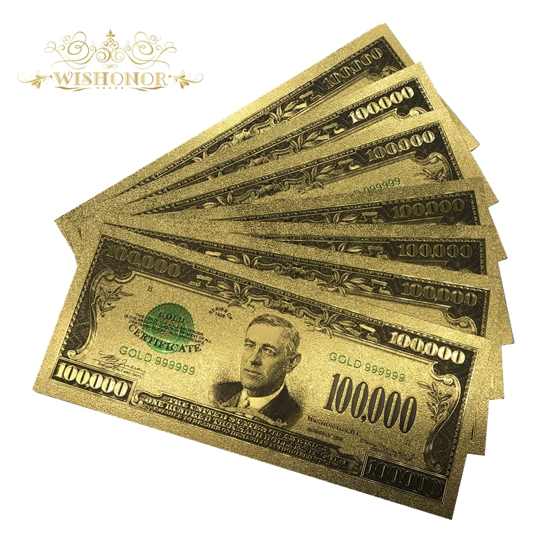

10pcs/lot Colored The United States Banknote USD 100000 Dollars Fake Money Bill Precious Gift for Home Decoration and Collection