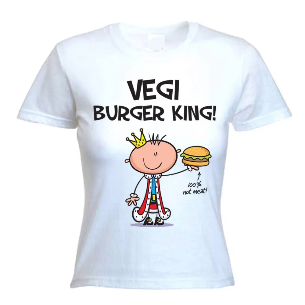 VEGI BURGER KING! Женская футболка-вегетарианские права животных Veggie