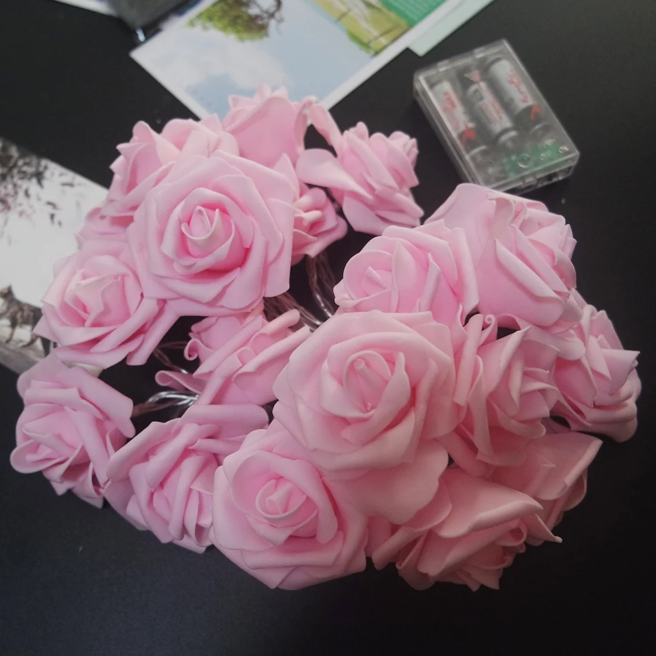 Классическая роза световая гирлянда 5 м 40 светодиодов, розовый, белый, красный розовый вариант вечерние, Свадебные/юбилейные/день рождения DIY световые украшения