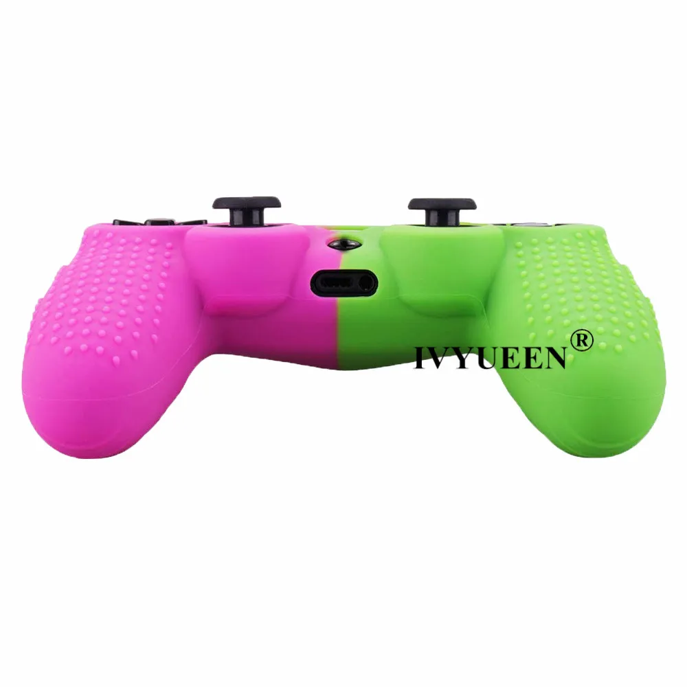 Силиконовый резиновый чехол IVYUEEN для playstation 4 Dualshock 4 PS4 Pro, тонкий защитный чехол для контроллера с захватами для большого пальца