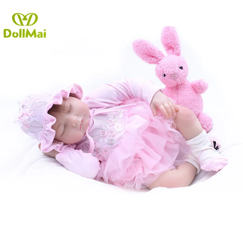 DollMai Мягкие силиконовые куклы для новорожденных и малышей 50 см Хлопок волос на теле корнями bebes reborn boneca детская игрушка в подарок куклы
