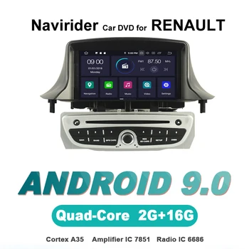 

Navirider autoradio gps navigation android 9.0 car radio Player for RENAULT Megane III Fluence silver 2009-2012 auto accessories