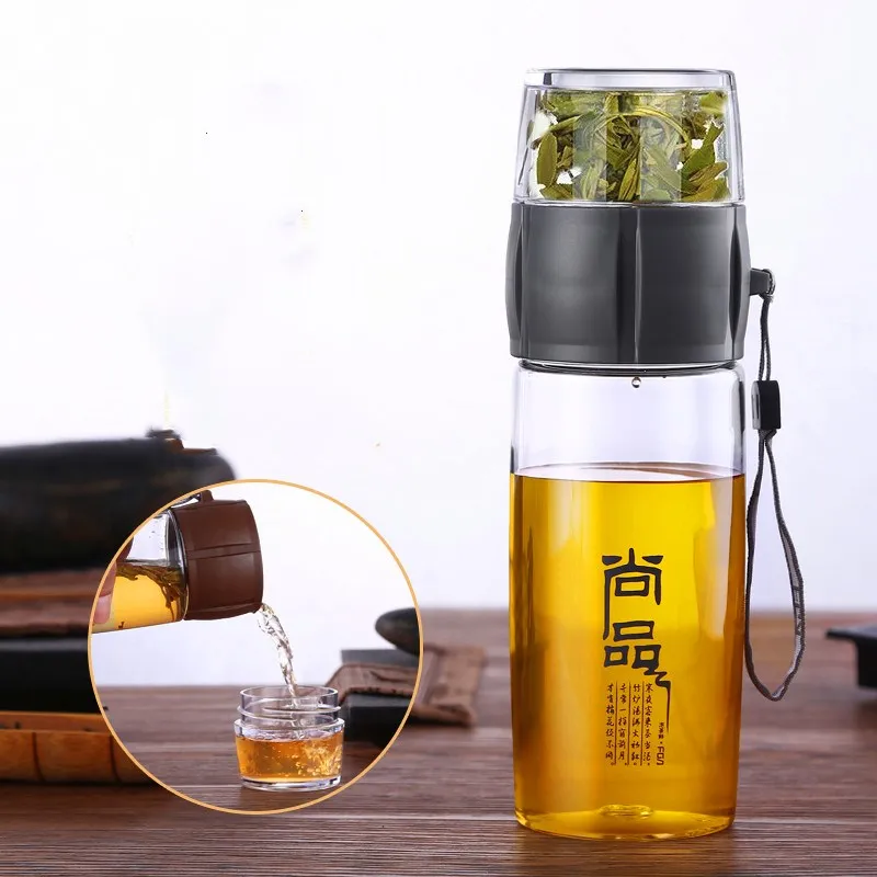 Портативный 400 мл бутылка с сеточкой для заваривания чая пластиковая бутылка для воды китайское чайное ситечко, чай-горшок термостойкий Открытый путешествия кунг-фу чайник