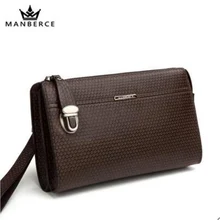 MANBERCE Men Clutch Bags Genuine Leather Wallet Man Business Casual Handbags Cowhide Purse Men’s Wallet Brand Mens Wallets